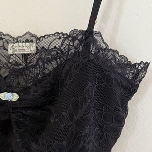 Free People Lacey Essential Crop Camisole Intimately Black Top NWOT size small